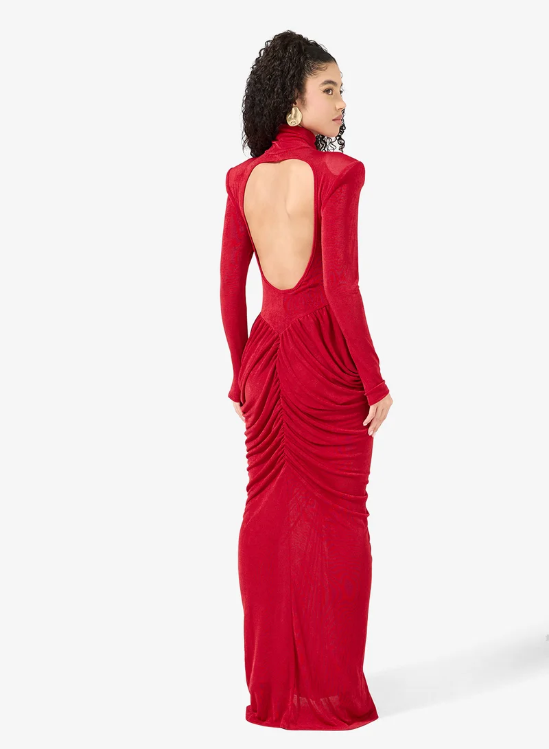 Ginger Structured Draped Bodycon Dress