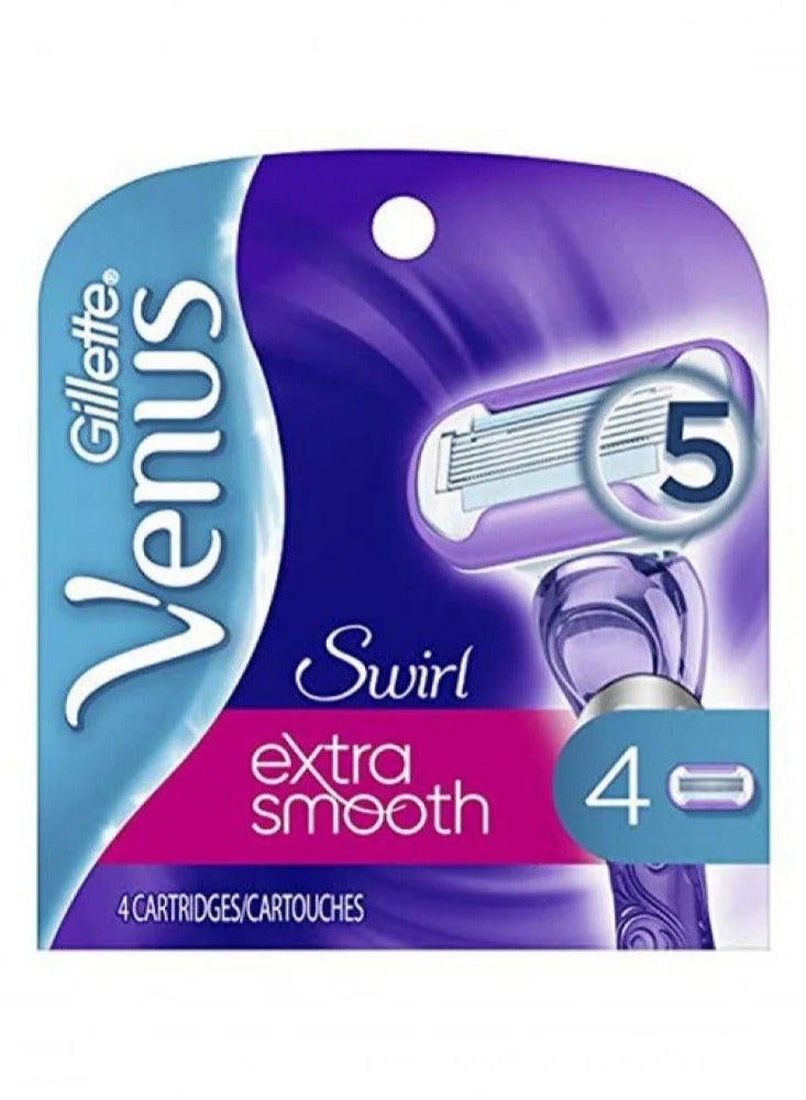 Gillette Venus Extra Smooth Swirl Women's Razor Blades, 4 Count