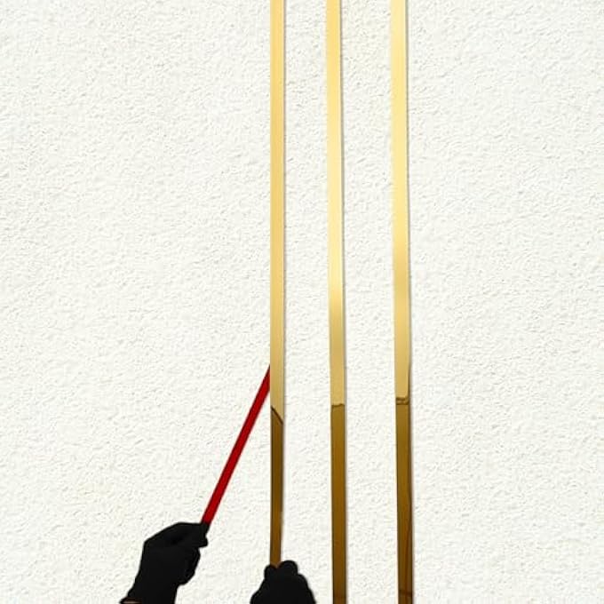 16.4 FT GOLD PEEL AND STICK METAL FINISH MOLDING TRIM, STAINLESS STEEL MOLDING TRIM PEEL STICK METAL TRIMS PEELSTICK DECORATION STRIP, METALIZED MIRROR LIKE FINISH FOR DIY WALL MIRROR FRAME BORDER - Image 1