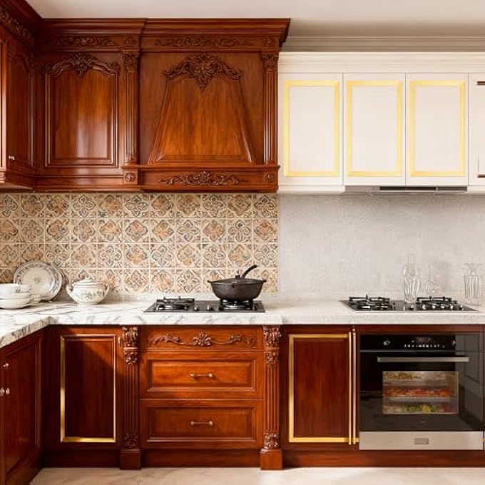 16.4 FT GOLD PEEL AND STICK METAL FINISH MOLDING TRIM, STAINLESS STEEL MOLDING TRIM PEEL STICK METAL TRIMS PEELSTICK DECORATION STRIP, METALIZED MIRROR LIKE FINISH FOR DIY WALL MIRROR FRAME BORDER - Image 3