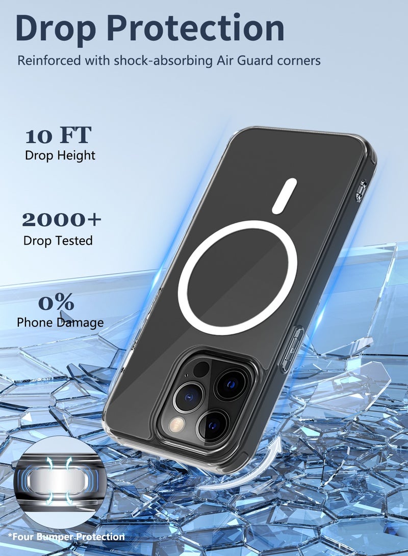 CLPURE iPhone 15 Pro Max Case, Compatible with MagSafe, Anti-Yellowing and Anti-Scratch, Rugged Shockproof Protective Bumper Transparent Cases  for iPhone 15 Pro Max, Clear  - Image 2