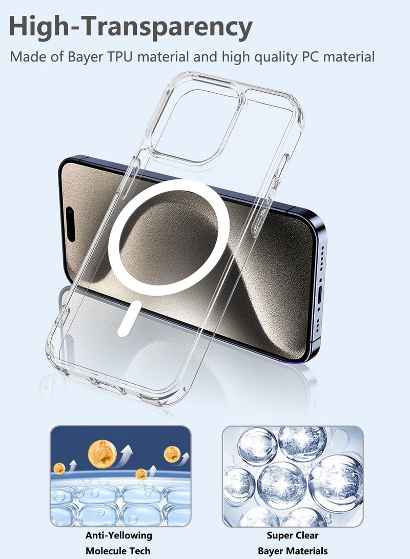 CLPURE iPhone 15 Pro Max Case, Compatible with MagSafe, Anti-Yellowing and Anti-Scratch, Rugged Shockproof Protective Bumper Transparent Cases  for iPhone 15 Pro Max, Clear  - Image 5