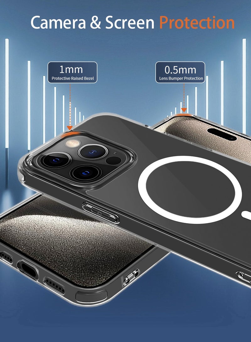 CLPURE iPhone 15 Pro Max Case, Compatible with MagSafe, Anti-Yellowing and Anti-Scratch, Rugged Shockproof Protective Bumper Transparent Cases  for iPhone 15 Pro Max, Clear  - Image 4