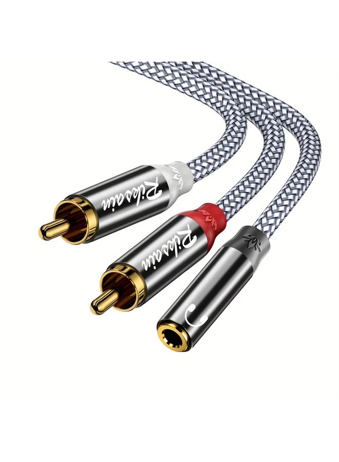 0.28m 3.5mm أنثى إلى ذكر 2RCA Y مشقّق صوت مطلي بالذهب - Image 1