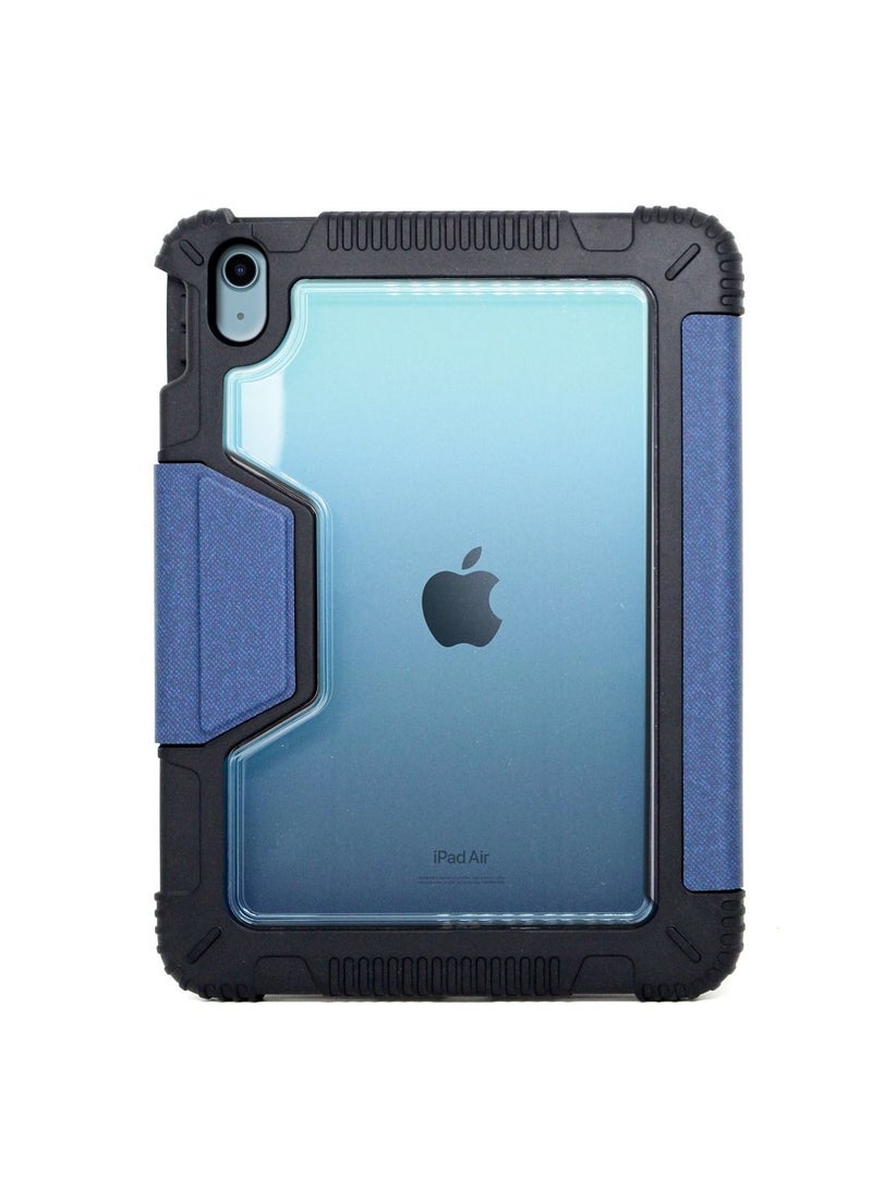 Max & Max Apple iPad 10.9"Rugged Case for 10th Generation Drop Protection/Anti-Slip/Kids Friendly, Pencil Or Crayon Holder, Clear Transparent Back - Blue - Image 2