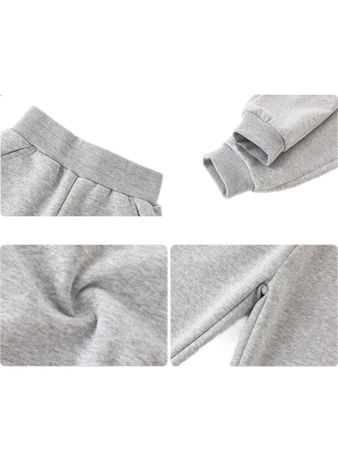 Snoopy Girls' Spring Long Pants Children'S Casual Big Kids Early Autumn Sports Pants Double Hearts/Gray 160 - Image 3