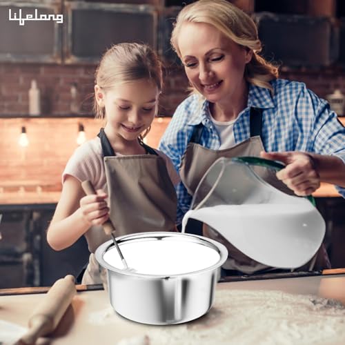 Lifelong Triply Tope with Lid for Cooking - Stainless Steel 16 cm Tope - 1.25 Litre Induction Bottom & Gas Stove Cookware - Even-Heat Distribution for Boiling, Cooking, and Simmering (Silver, LLTPT21) - Image 4