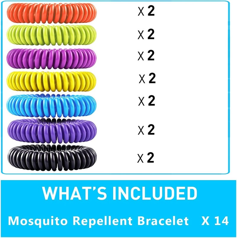 BuggyBands 14 Pack Mosquito Bracelets for Kids Adult - Nature Citronella, Lemongrass and Eucalyptus, Up to 350 Hour of Protection - Image 2