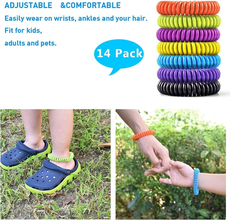 BuggyBands 14 Pack Mosquito Bracelets for Kids Adult - Nature Citronella, Lemongrass and Eucalyptus, Up to 350 Hour of Protection - Image 5