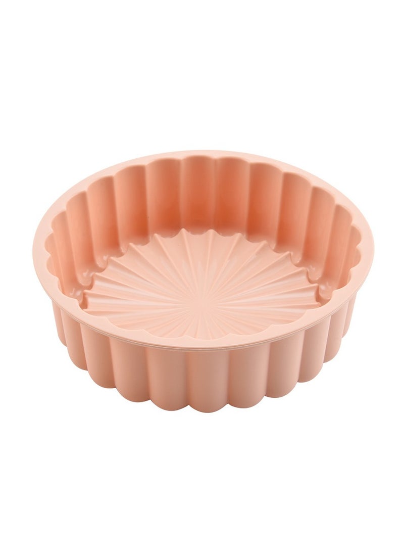 BLACKSTONE 20x6 cm Pink Silicone Charlotte Cake Pan for Beautiful Homemade Baked Desserts, Nonstick Round Fluted Cake Mould Baking Accessory for Easy Release - Image 1