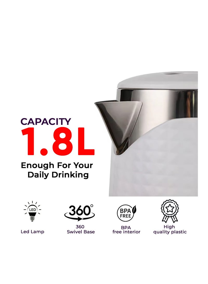BENKING Electric Water Kettle Boiler Electric Tea Kettle Auto Shutoff Double Layered Cool Touch Outer Body  Cool Touch Electric Kettle (1.8L)  - Image 2