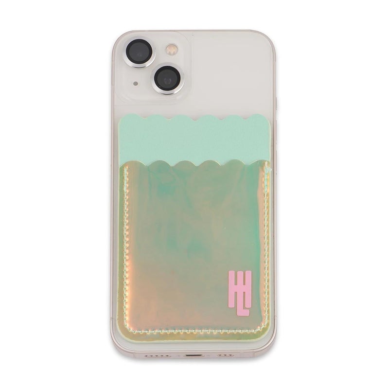 Hamster London Holo Phone Pocket | Stylish Adhesive Phone Pocket for Cards & Cash | Holographic Design (Abstract) - Image 1