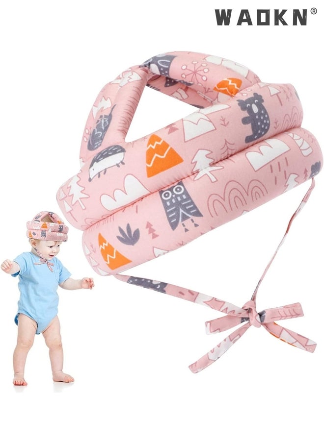 WAOKN - Baby Head Protector - Baby Helmet for Crawling Walking Running - No Bumps and Soft Cushion - Adjustable Protective Cap Infant Baby Safety Headguard Suitable for Children Learning to Walk（Pink） - Image 1