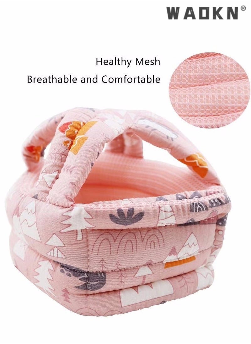 WAOKN - Baby Head Protector - Baby Helmet for Crawling Walking Running - No Bumps and Soft Cushion - Adjustable Protective Cap Infant Baby Safety Headguard Suitable for Children Learning to Walk（Pink） - Image 1