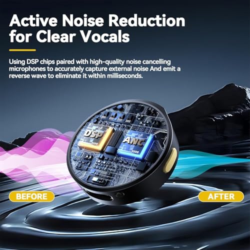 coku CK-Q8 Dual Wireless Lavalier Microphone with LED Display Case, Noise Cancelling Collar Mic for YouTube, Vlogging, Recording, Plug & Play for I-Phone, Android, Type C Devices, DSLR, & Lightning - Image 3