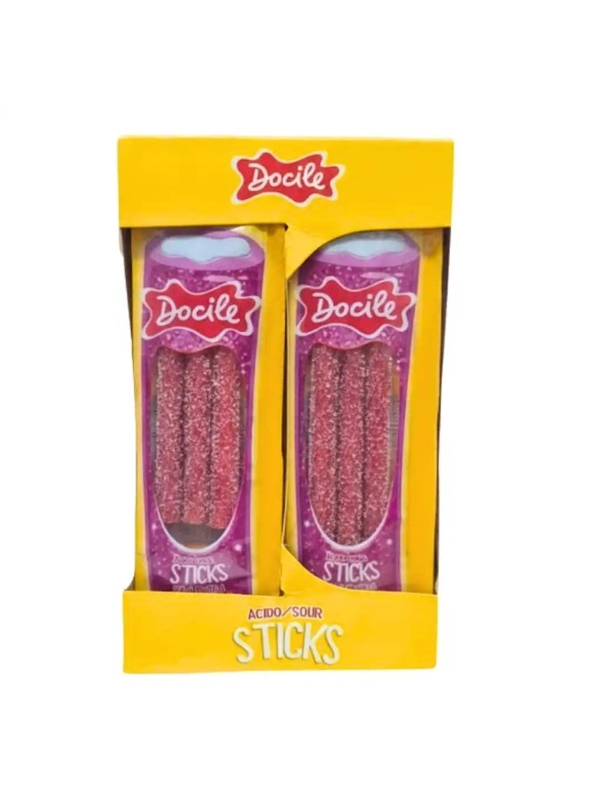 Docile Pencils Sour Fruitilla Strawberry Flavor Sticks- 12X15gms