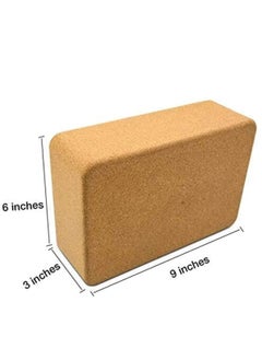 ماهمير MahMir® Yoga Cork Block - فلين داعم ومستدام مع سطح غير قابل للانزلاق ، ملحق للتمرينات لليوجا والبيلاتس واللياقة العامة ، مكعبات الفلين الطبيعية مقاس 9 × 6 × 3 بوصة  - Image 2