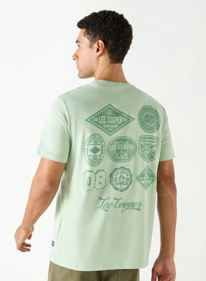 Lee Cooper Lee Cooper Logo Print Crew Neck T-shirt with Short Sleeves