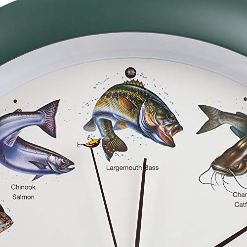 Mark Feldstein & Associates Mark Feldstein Splashing Gamefish Hourly Fishing Sounds Wall/Desk Clock, 13 Inch - Image 4