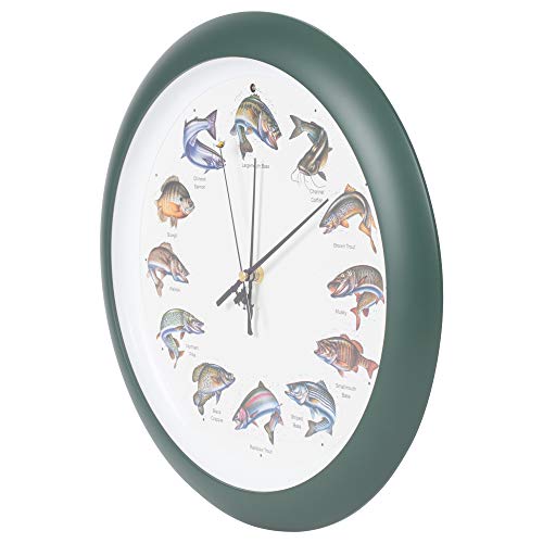 Mark Feldstein & Associates Mark Feldstein Splashing Gamefish Hourly Fishing Sounds Wall/Desk Clock, 13 Inch - Image 3