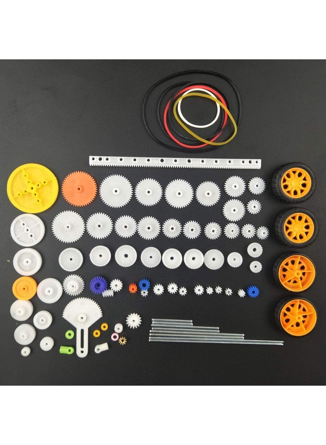 EUDAX 82 Pcs Plastic Gear Package Kit Diy Gear Assortment Accessories Set For Toy Motor Car Robot Various Gear Axle Belt Bushings  - Image 3