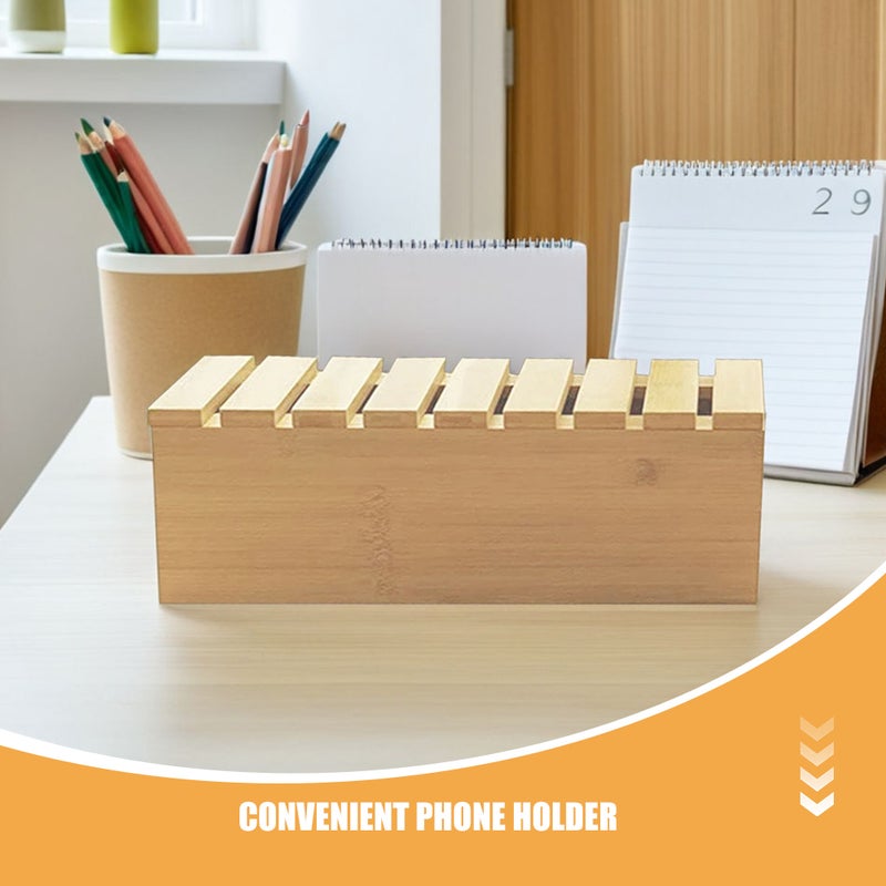 Cable Box: Desk Organizer And Cable Management Box Desktop Cord Organizer With Phone Holder Office And Home Use - Image 4