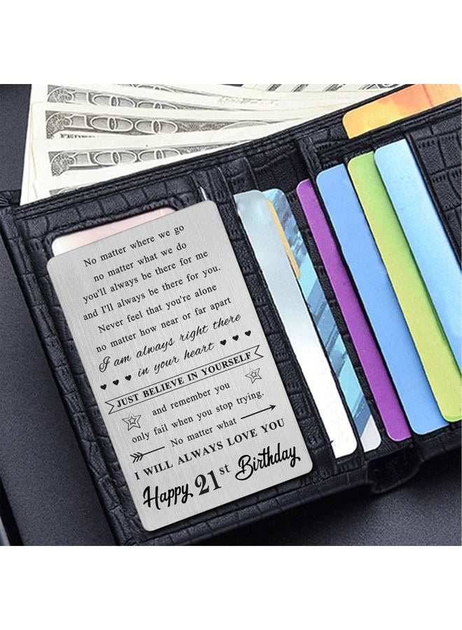 LGQDYMZ 21st Birthday Wallet Card Gifts for Her Him, 21 Year Birthday Decorations for Women Men - Image 3