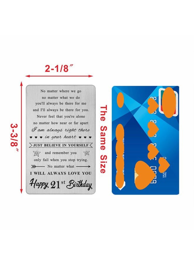 LGQDYMZ 21st Birthday Wallet Card Gifts for Her Him, 21 Year Birthday Decorations for Women Men - Image 2