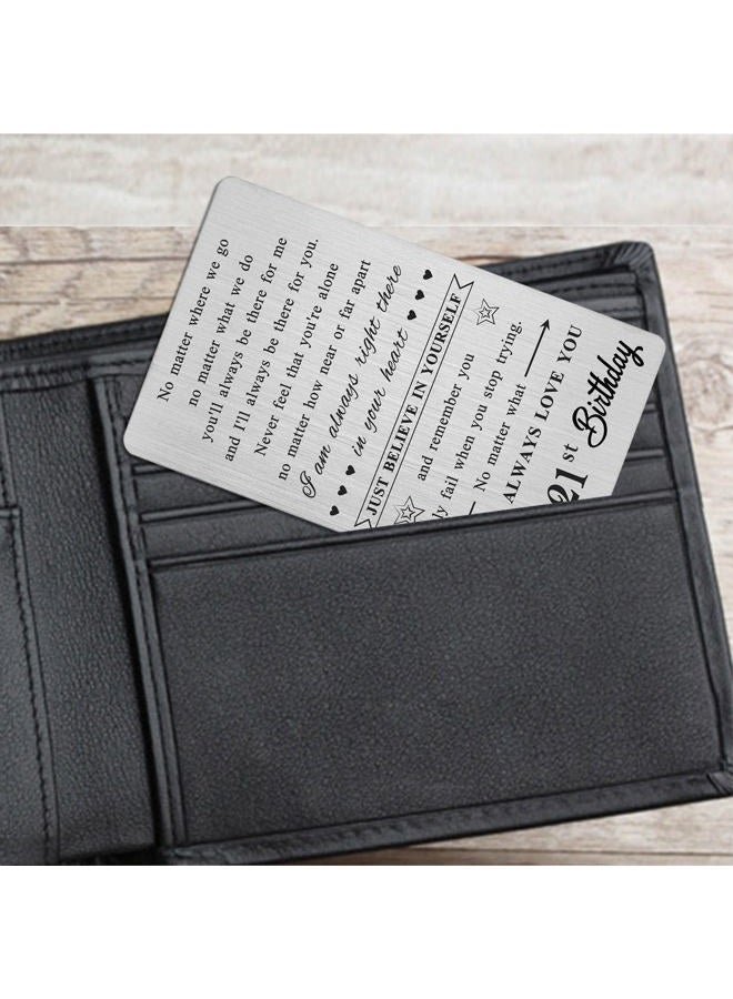 LGQDYMZ 21st Birthday Wallet Card Gifts for Her Him, 21 Year Birthday Decorations for Women Men - Image 4