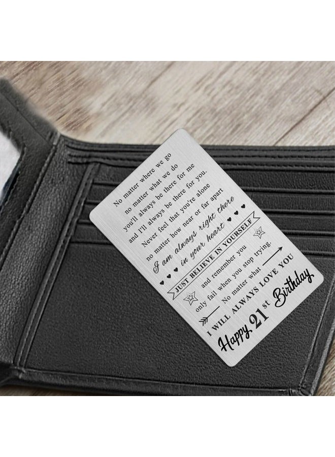LGQDYMZ 21st Birthday Wallet Card Gifts for Her Him, 21 Year Birthday Decorations for Women Men - Image 5