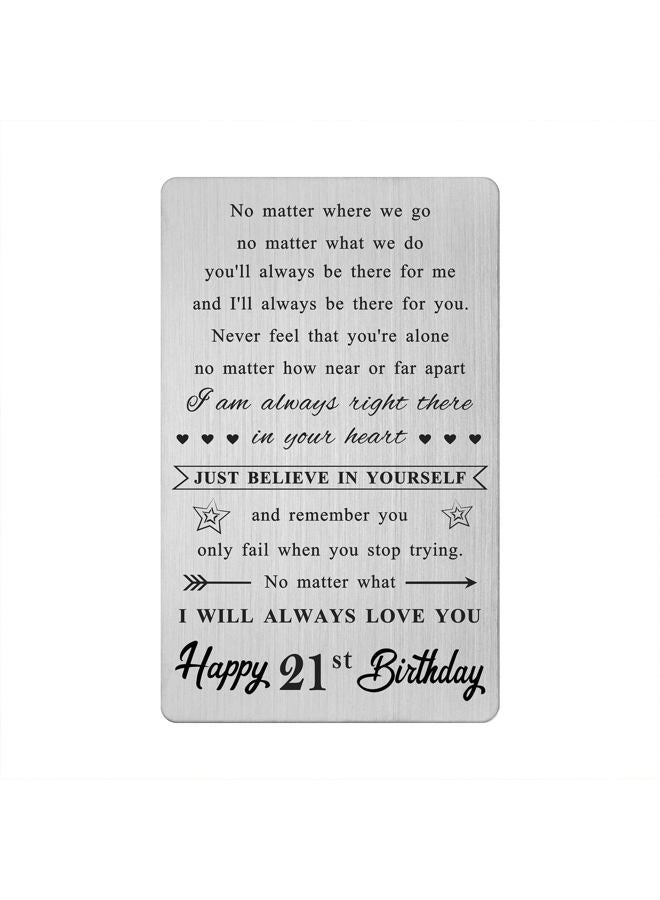 LGQDYMZ 21st Birthday Wallet Card Gifts for Her Him, 21 Year Birthday Decorations for Women Men - Image 1