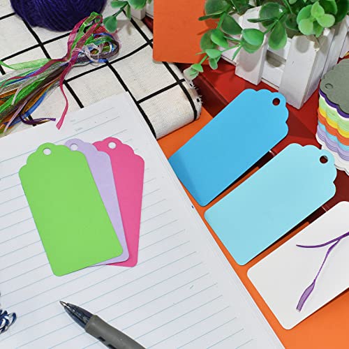 BDS-HOME 200 Colored Gift Tags with String - Writable Paper Labels for Pricing, Art, Jewelry, Wedding, Holiday, Christmas - Image 5
