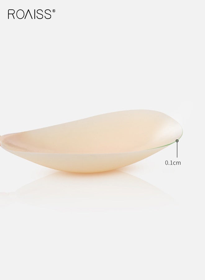 roaiss Women's Mesh Fabric Push-Up Breast Patches Solid Adhesive Self-Adhesive Strapless Bra Wedding Bra Anti-Exposure and Anti-Nipple Show Invisible, Seamless, Thin, Solid Color Breast Patches - Image 4