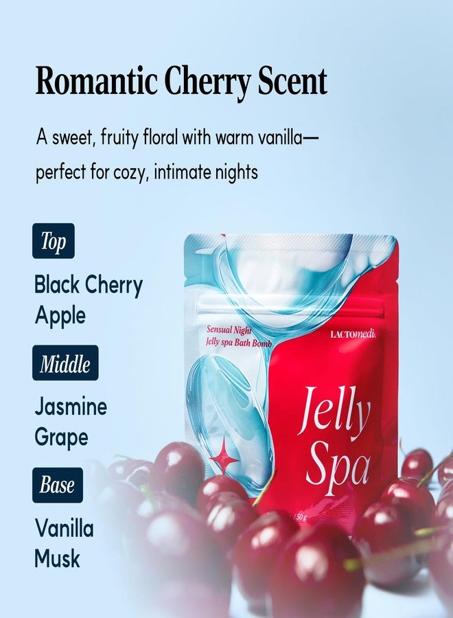 LACTOMEDI Jelly Spa Bath Bomb | Bath Slime for Couples | Romantic Cherry Scented Powder-to-Jelly Spa | pH-Balanced Formula with LACTO BVTC™ | 50g x 3EA - Image 5