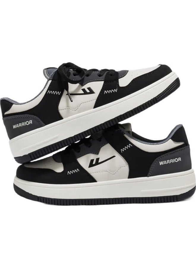 Warrior أحذية رياضية رسمية للرجال، أحذية كاجوال متعددة الاستخدامات وقابلة للتنفس لفصلي الربيع والصيف، أحذية رياضية للأزواج للرجال والنساء، باللونين الأبيض والأسود، مقاس 38 - Image 2
