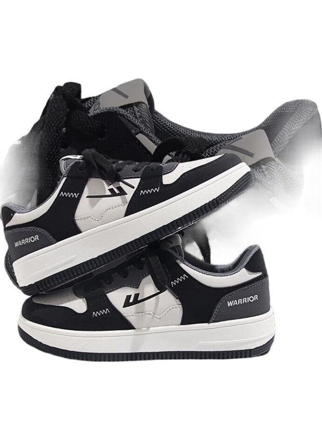 Warrior أحذية رياضية رسمية للرجال، أحذية كاجوال متعددة الاستخدامات وقابلة للتنفس لفصلي الربيع والصيف، أحذية رياضية للأزواج للرجال والنساء، باللونين الأبيض والأسود، مقاس 38 - Image 3
