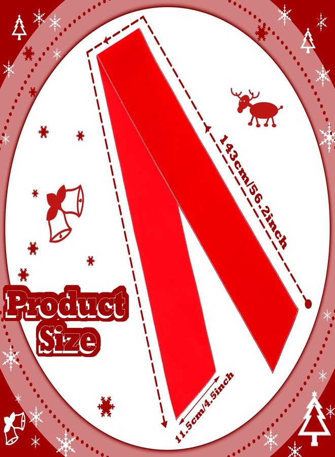 چيري وشاح إكليل عيد الميلاد من جير، قطعتان، وشاح مخملي أحمر، زينة إكليل، وشاح زينة لعيد الميلاد، إكسسوارات لحفلات الزفاف، ديكور الفناء والباب الأمامي، 4.5 بوصة عرض × 56 بوصة طول - Image 2