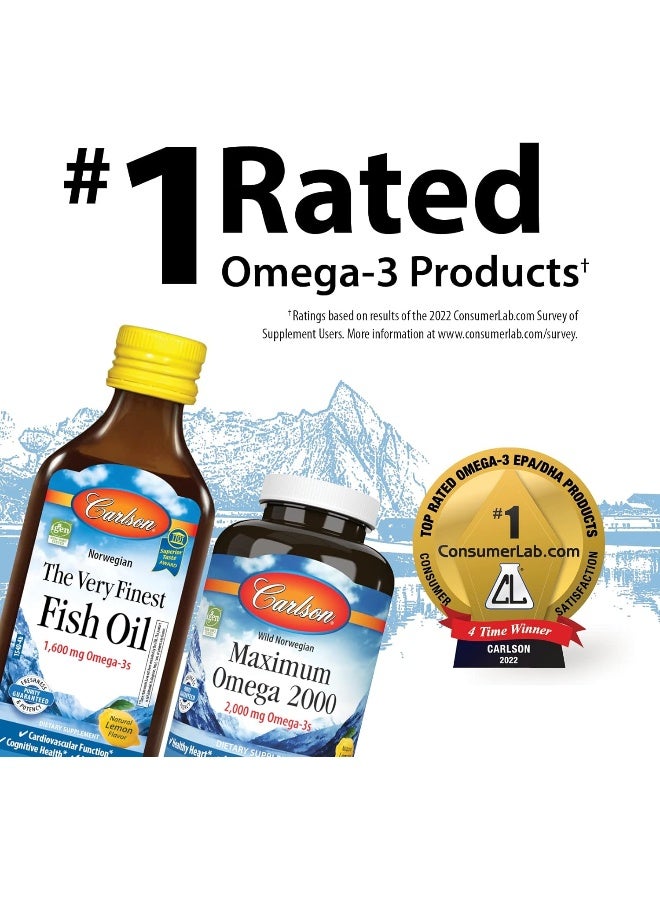 Carlson Cod Liver Oil, Norwegian, Lemon, 1,100 mg Omega-3s, 250 mL - Image 4