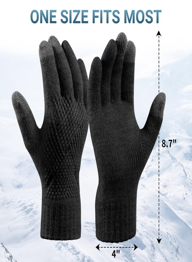 TOBEHIGHER Winter Gloves - Gloves for Women Cold Weather, Touch Screen Winter Gloves Women Warm Alpaca Fleece Knit Gloves, Pink, Medium (M) - Image 3