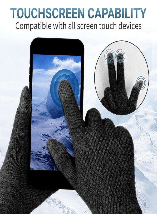 TOBEHIGHER Winter Gloves - Gloves for Women Cold Weather, Touch Screen Winter Gloves Women Warm Alpaca Fleece Knit Gloves, Pink, Medium (M) - Image 4