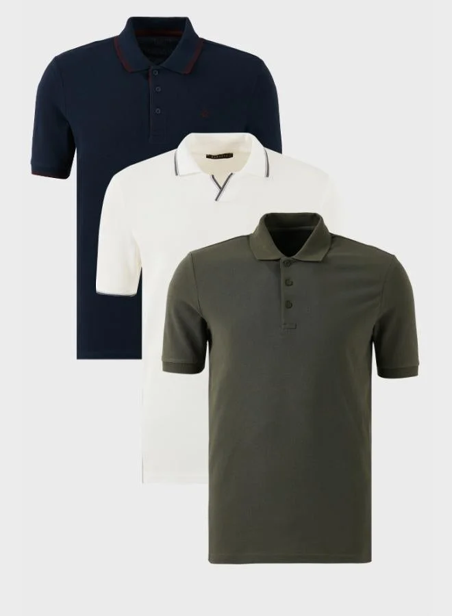Buratti  Buratti Cotton Regular Fit 3-Pack Polo Collar T-Shirt Men's POLO COLLAR T-SHIRT 59029641827S3 for Men | Best Price UAE