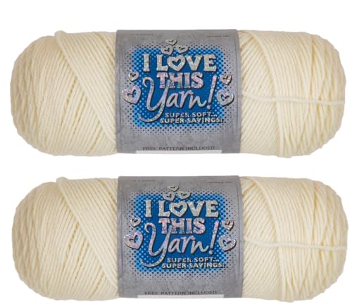 Hobby Lobby I Love This Yarn - 4 Medium 100% Acrylic Yarn for Crocheting & Knitting Blankets, Hats & Accessories, Set of 2, 20 Ivory - Image 5