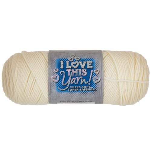 Hobby Lobby I Love This Yarn - 4 Medium 100% Acrylic Yarn for Crocheting & Knitting Blankets, Hats & Accessories, Set of 2, 20 Ivory - Image 2