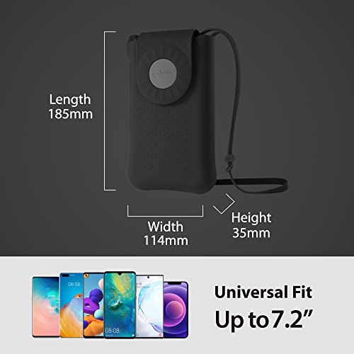BONE Crossbody Phone Bubble Bag 1, Cell Phone Purse with Shock-Absorbing Design & Magnetic Closure, Adjustable Silicone Shoulder Lanyard Strap (Black) - Image 2