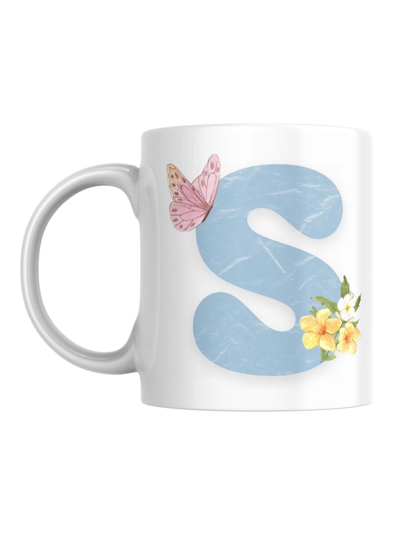 Floral Butterfly Alphabet Coffee Mug, Select Your Alphabet Letter, Gift for Women, Wife, Sister, Niece, Grandma, Friend (S)