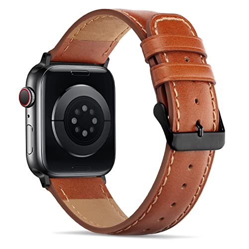 Anlinser Bands Compatible with Apple Watch Band 49mm 46mm 45mm 44mm 42mm for Women Men, Leather Replacement Strap Design for iWatch Ultra 3/2/1 Series 11 10 9 8 7 6 5 4-1 SE (Brown) - Image 3