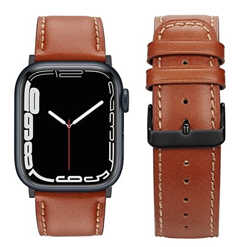 Anlinser Bands Compatible with Apple Watch Band 49mm 46mm 45mm 44mm 42mm for Women Men, Leather Replacement Strap Design for iWatch Ultra 3/2/1 Series 11 10 9 8 7 6 5 4-1 SE (Brown) - Image 4