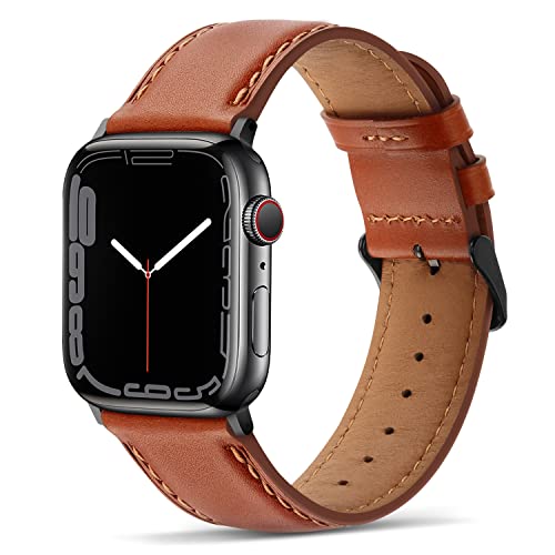 Anlinser Bands Compatible with Apple Watch Band 49mm 46mm 45mm 44mm 42mm for Women Men, Leather Replacement Strap Design for iWatch Ultra 3/2/1 Series 11 10 9 8 7 6 5 4-1 SE (Brown) - Image 2