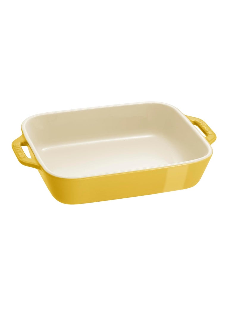 STAUB Stoneware Gratins Ceramics Rectangular Baking Set, Casserole Dish, 2-Piece, Citron, 2-pc - Image 2