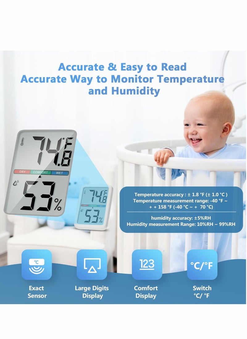 KASTWAVE - Digital Thermometer Hygrometer LCD Screen Room Thermometer Thermometer Hygrometer Indoor with High Accuracy Suitable for Greenhouse Home and Office Measuring Devices - Image 1